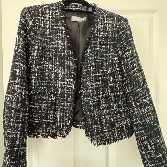 Trendy open front metallic tweed jacket by Bagatelle - Picture 3 of 9